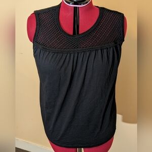 Joe Fresh| NWT Black Tank Top With Mesh Knitted Top